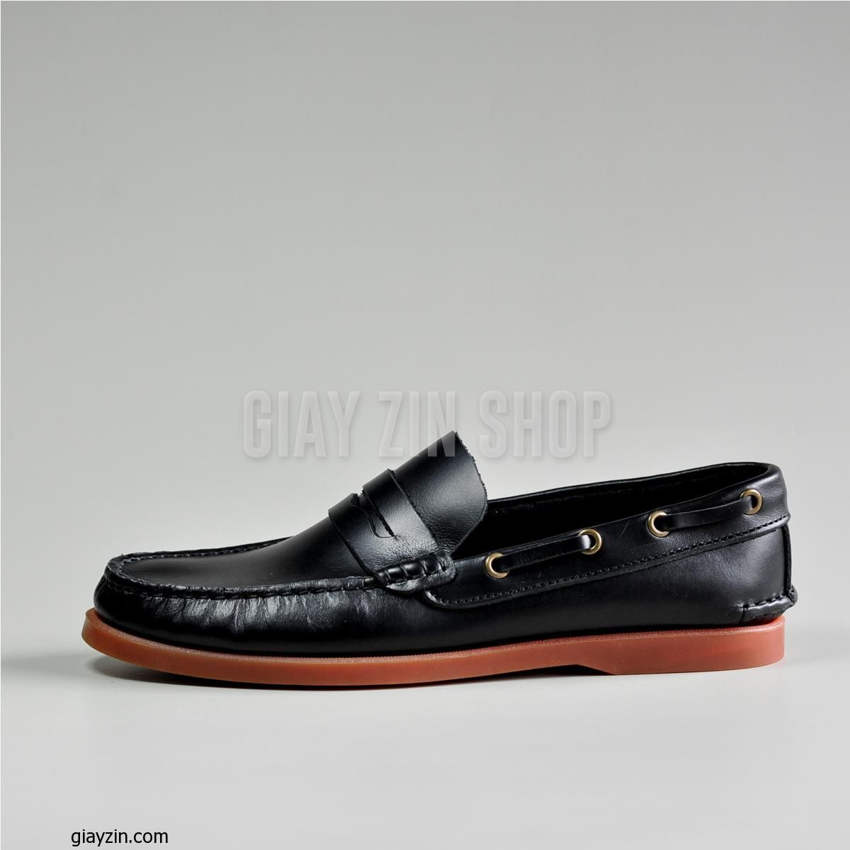 Giày lười boat shoes TBL màu đen L41D