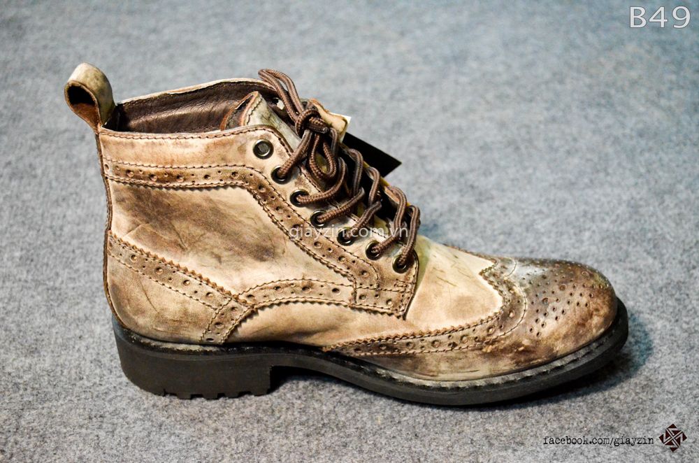 Giày cao cổ wingtip combat boot Timberl